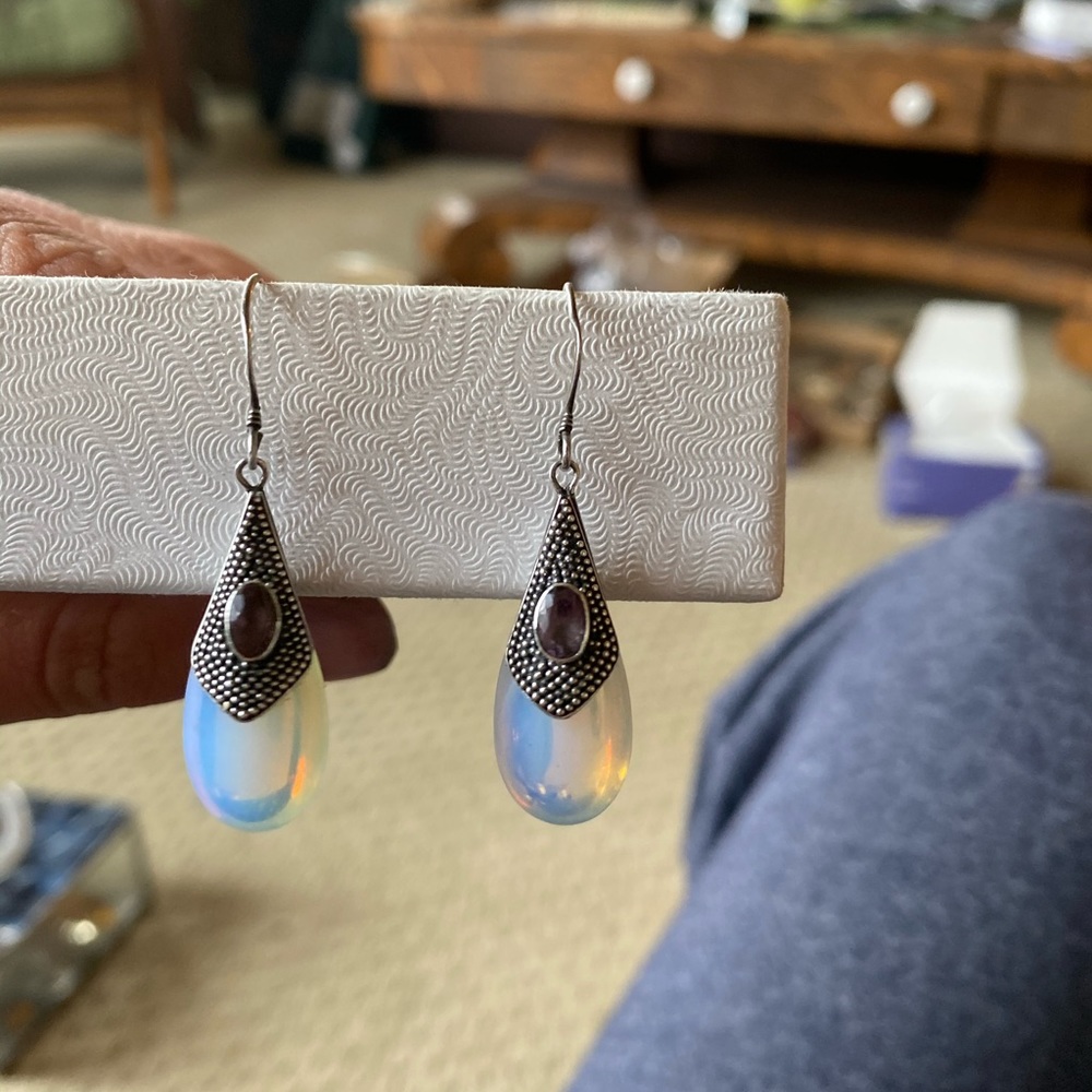Moonstone vintage earrings
